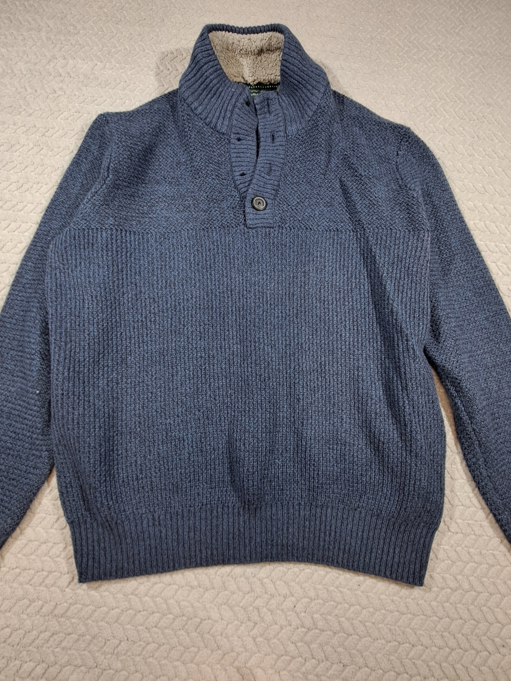 Bass Men's Navy Turtleneck Button-Front Sweater